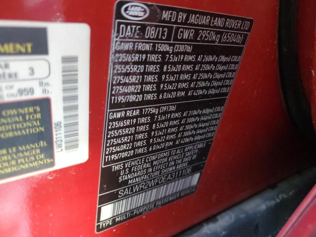 Photo 14 from auction – 2014 LAND ROVER RANGE ROVE with VIN SALWR2WF0EA311106