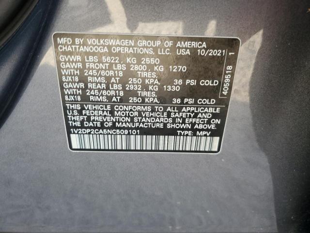 Photo 14 from auction – 2022 VOLKSWAGEN ATLAS SE with VIN 1V2DP2CA5NC509101
