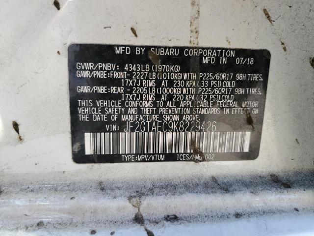 Photo 14 from auction – 2019 SUBARU CROSSTREK with VIN JF2GTAEC9K8229426