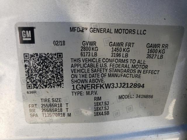 Photo 14 from auction – 2018 CHEVROLET TRAVERSE L with VIN 1GNERFKW3JJ212894