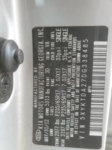 Photo 14 from auction – 2013 KIA SORENTO LX with VIN 5XYKTDA27DG338485