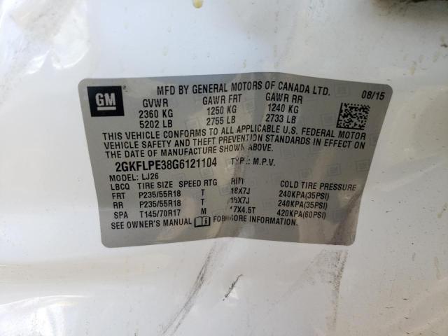 Photo 14 from auction – 2016 GMC TERRAIN SL with VIN 2GKFLPE38G6121104
