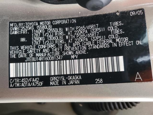 Photo 14 from auction – 2006 TOYOTA 4RUNNER SR with VIN JTEBU14R160081347