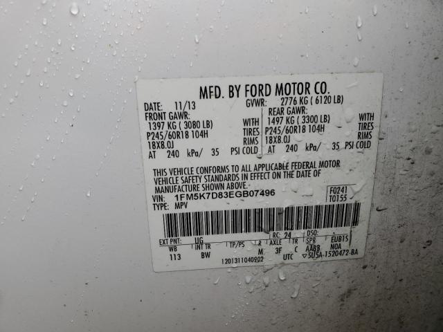 Photo 14 from auction – 2014 FORD EXPLORER X with VIN 1FM5K7D83EGB07496