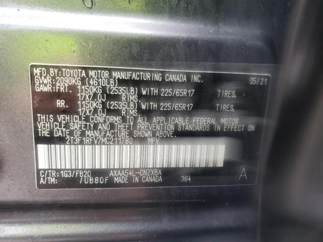 Photo 14 from auction – 2021 TOYOTA RAV4 LE with VIN 2T3F1RFV7MC211780
