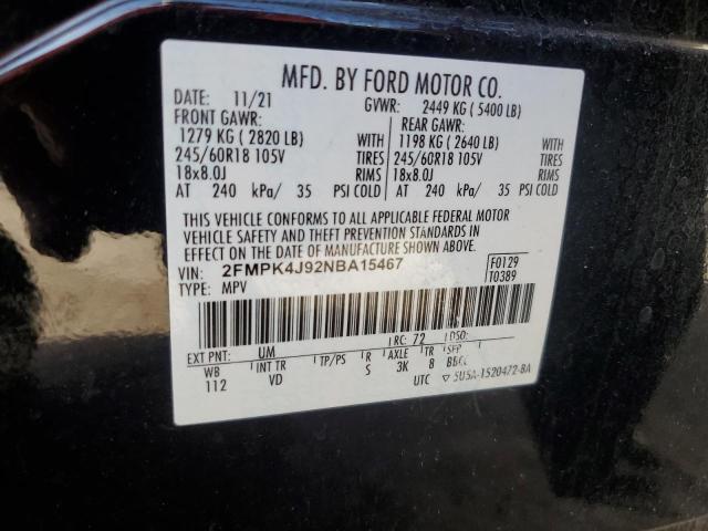 Photo 14 from auction – 2022 FORD EDGE SEL with VIN 2FMPK4J92NBA15467