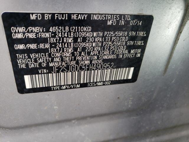 Снимка 14 от търг – 2015 SUBARU FORESTER 2 с VIN JF2SJGDC5FH490952
