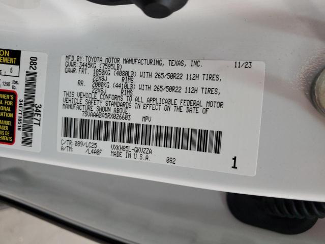 Photo 14 from auction – 2024 TOYOTA SEQUOIA SR with VIN 7SVAAABA5RX026603