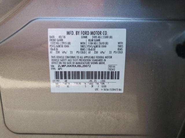 Photo 14 from auction – 2018 LINCOLN MKX SELECT with VIN 2LMPJ6KRXJBL29072