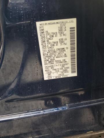 Photo 14 from auction – 2007 NISSAN ARMADA SE with VIN 5N1AA08C77N721697