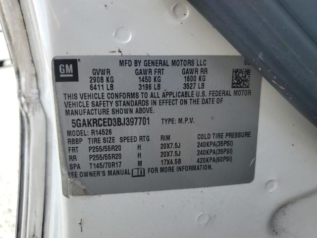 Photo 14 from auction – 2011 BUICK ENCLAVE CX with VIN 5GAKRCED3BJ397701