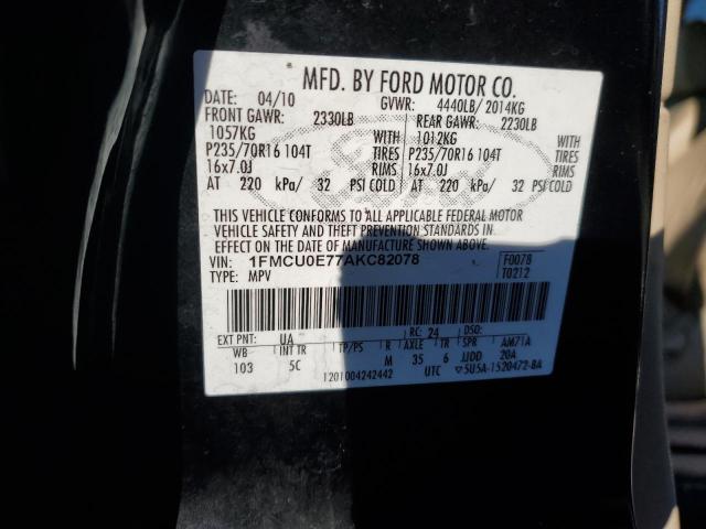 Photo 14 from auction – 2010 FORD ESCAPE LIM with VIN 1FMCU0E77AKC82078