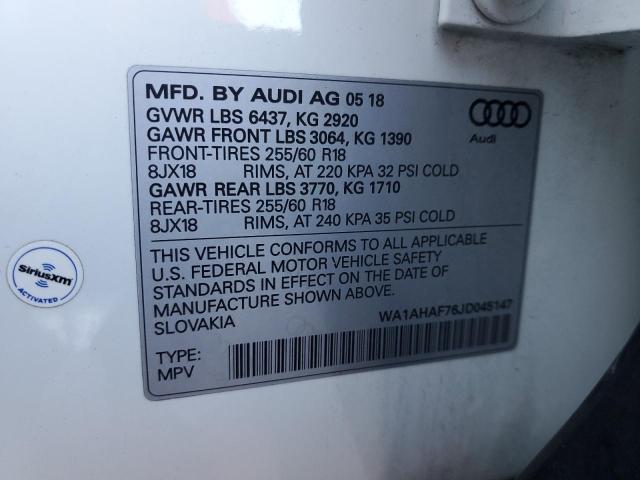 Photo 14 from auction – 2018 AUDI Q7 PREMIUM with VIN WA1AHAF76JD045147