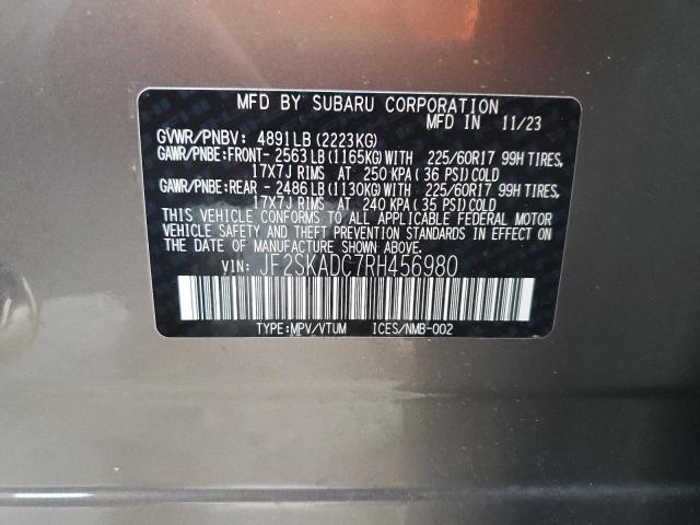 Photo 14 from auction – 2024 SUBARU FORESTER P with VIN JF2SKADC7RH456980