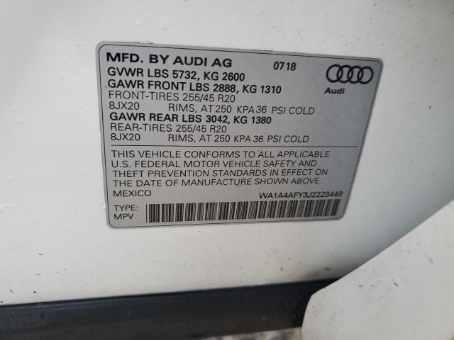 Photo 14 from auction – 2018 AUDI SQ5 PREMIU with VIN WA1A4AFY3J2223449