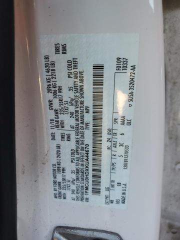 Photo 14 from auction – 2019 FORD ESCAPE SEL with VIN 1FMCU0HDXKUA44670