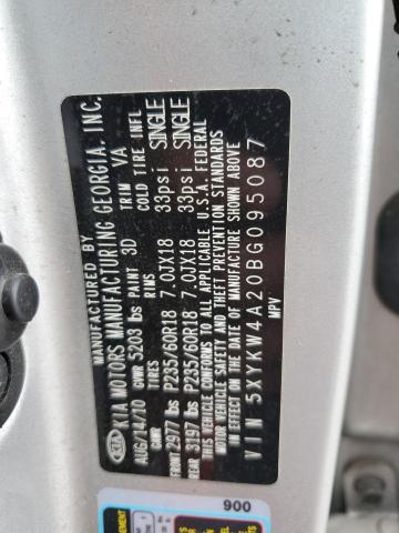 Photo 14 from auction – 2011 KIA SORENTO SX with VIN 5XYKW4A20BG095087