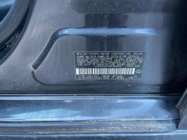 Photo 10 from auction – 2006 LEXUS IS 250 with VIN JTHCK262762006840