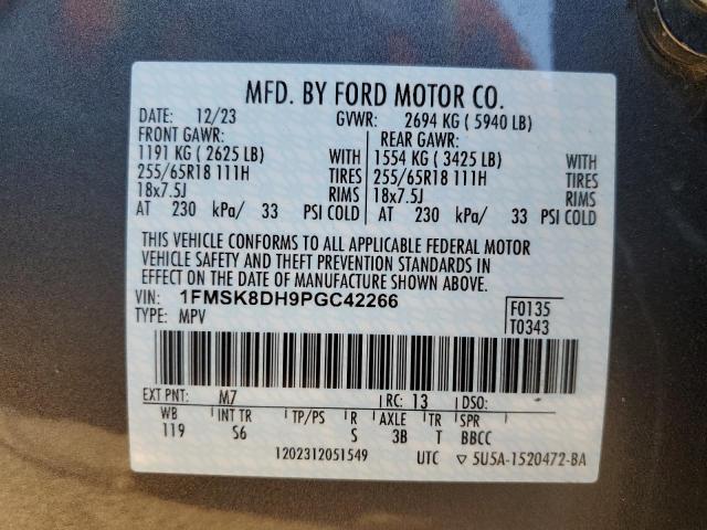 Photo 14 from auction – 2023 FORD EXPLORER X with VIN 1FMSK8DH9PGC42266
