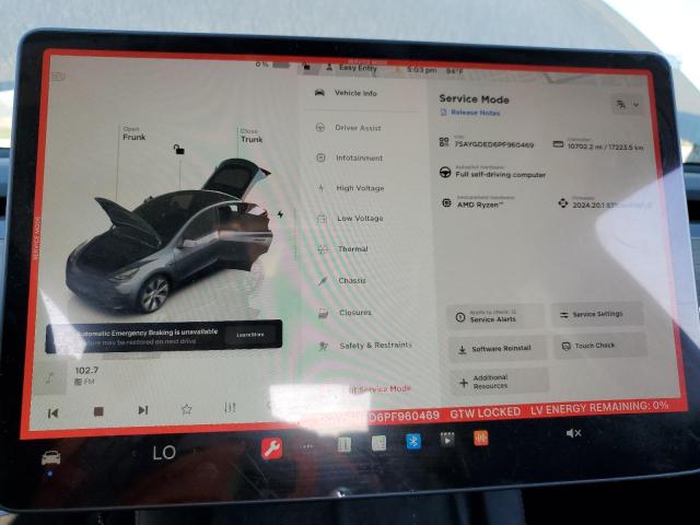 Photo 9 from auction – 2023 TESLA MODEL Y with VIN 7SAYGDED6PF960469
