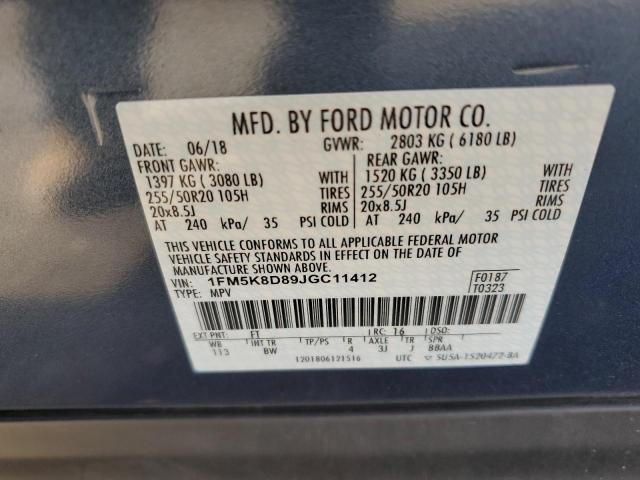 Photo 14 from auction – 2018 FORD EXPLORER X with VIN 1FM5K8D89JGC11412