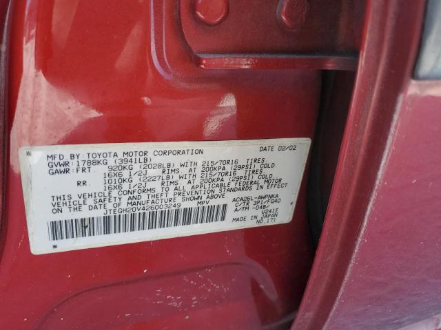 Фото 14 с аукциона – 2002 TOYOTA RAV4 с VIN JTEGH20V426003249