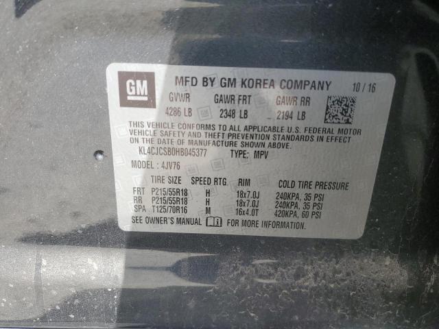 Photo 14 from auction – 2017 BUICK ENCORE ESS with VIN KL4CJCSB0HB045377