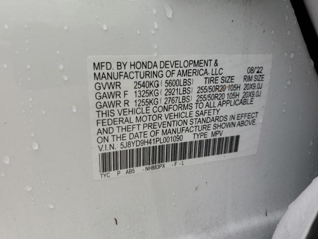 Photo 14 from auction – 2023 ACURA MDX TECHNO with VIN 5J8YD9H41PL001090