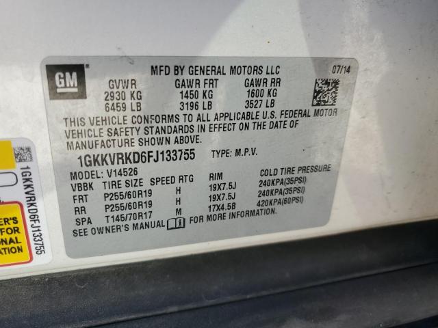 Photo 14 from auction – 2015 GMC ACADIA SLT with VIN 1GKKVRKD6FJ133755
