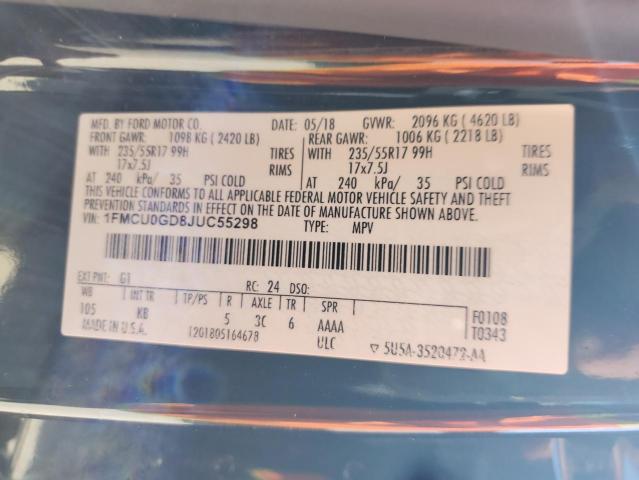 Photo 14 from auction – 2018 FORD ESCAPE SE with VIN 1FMCU0GD8JUC55298