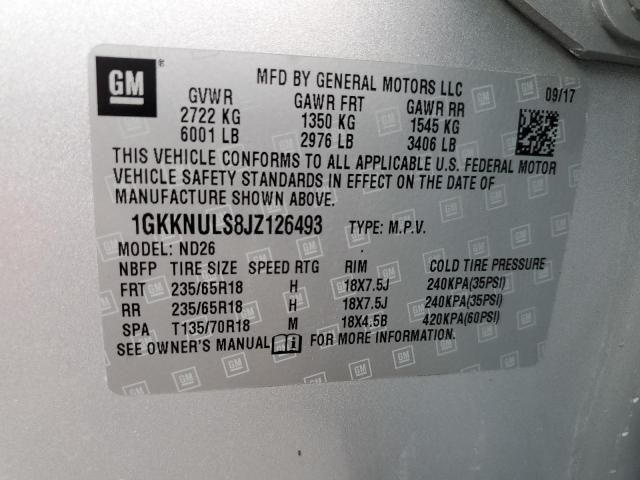 Photo 14 from auction – 2018 GMC ACADIA SLT with VIN 1GKKNULS8JZ126493