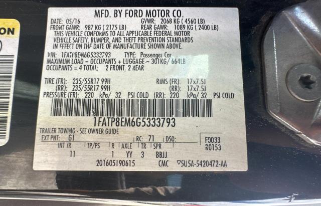 Photo 10 from auction – 2016 FORD MUSTANG with VIN 1FATP8EM6G5333793