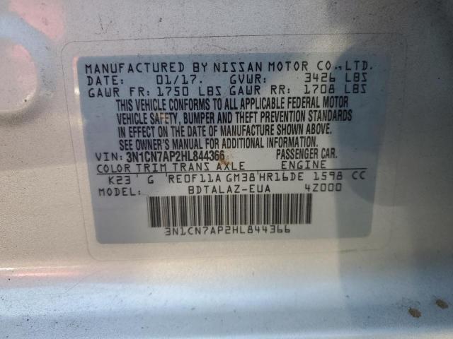 Photo 14 from auction – 2017 NISSAN VERSA S with VIN 3N1CN7AP2HL844366