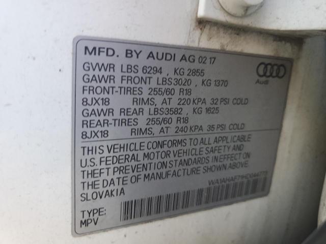 Photo 14 from auction – 2017 AUDI Q7 PREMIUM with VIN WA1AHAF71HD044773
