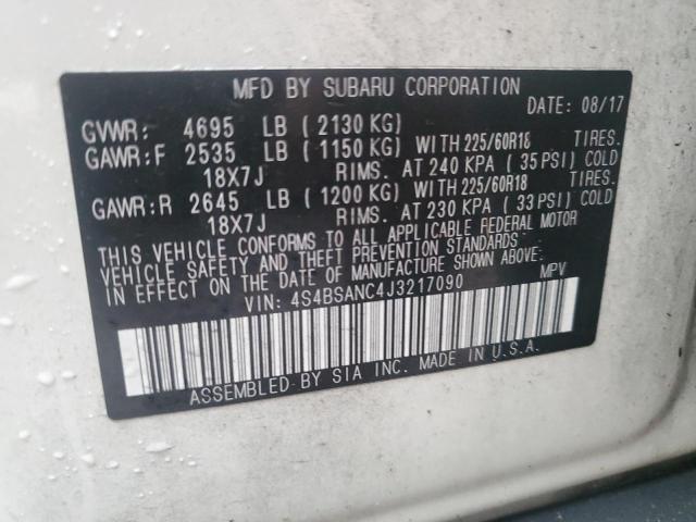 Photo 14 from auction – 2018 SUBARU OUTBACK 2. with VIN 4S4BSANC4J3217090