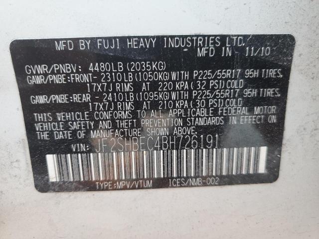 Photo 14 from auction – 2011 SUBARU FORESTER L with VIN JF2SHBEC4BH726191