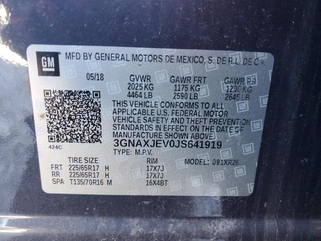 Photo 14 from auction – 2018 CHEVROLET EQUINOX LT with VIN 3GNAXJEV0JS641919