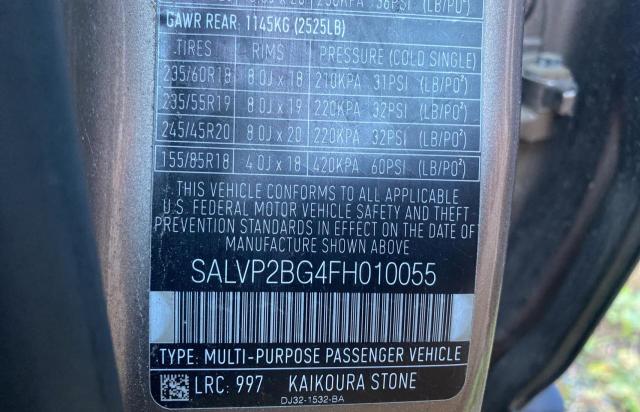 Photo 10 from auction – 2015 LAND ROVER RANGE ROVE with VIN SALVP2BG4FH010055