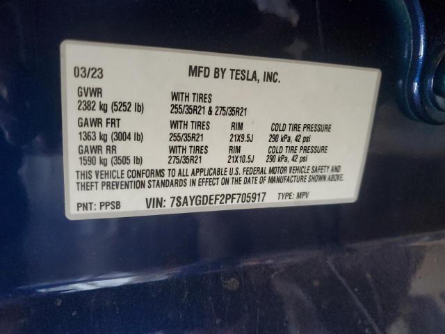 Photo 14 from auction – 2023 TESLA MODEL Y with VIN 7SAYGDEF2PF705917