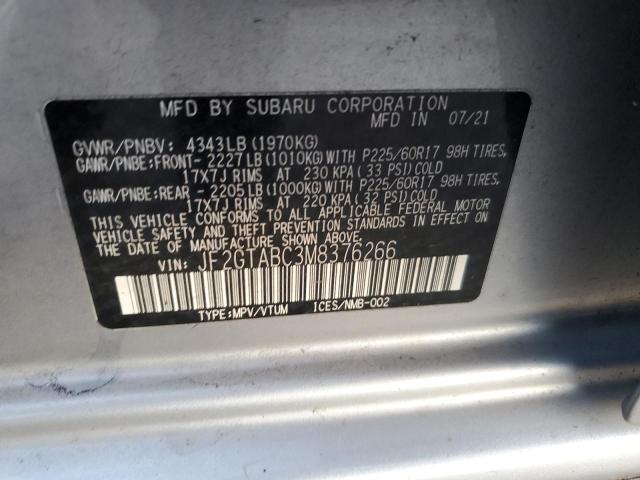 Photo 14 from auction – 2021 SUBARU CROSSTREK with VIN JF2GTABC3M8376266