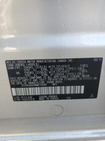 Photo 14 from auction – 2011 TOYOTA RAV4 LIMIT with VIN 2T3YK4DV2BW013048