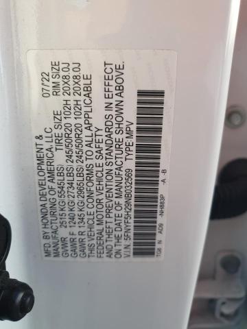 Photo 14 from auction – 2022 HONDA PILOT SE with VIN 5FNYF5H29NB032569