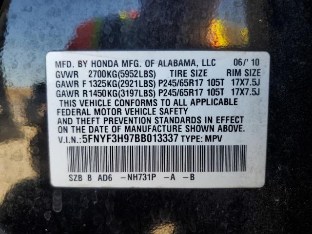 Photo 14 from auction – 2011 HONDA PILOT TOUR with VIN 5FNYF3H97BB013337