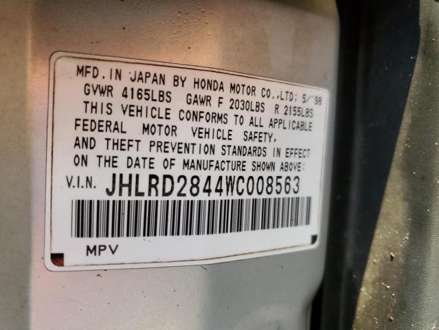 Photo 14 from auction – 1998 HONDA CR-V LX with VIN JHLRD2844WC008563