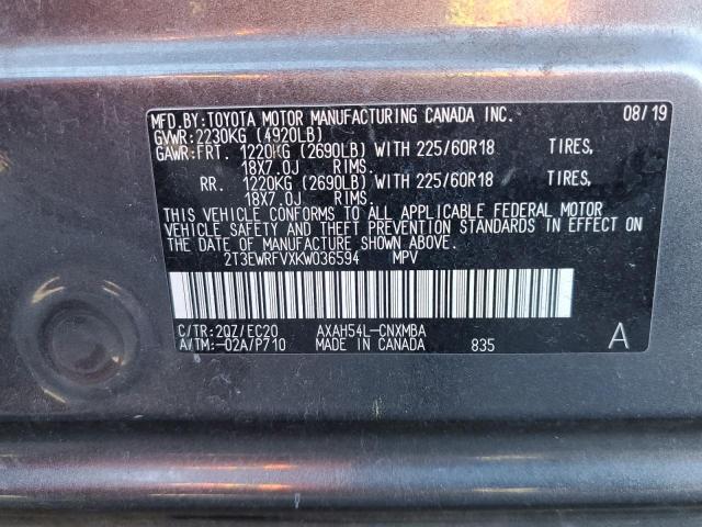 Photo 14 from auction – 2019 TOYOTA RAV4 XSE with VIN 2T3EWRFVXKW036594