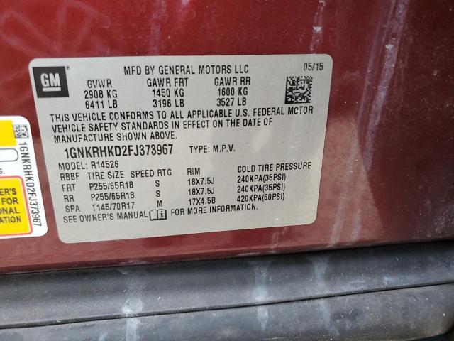Photo 14 from auction – 2015 CHEVROLET TRAVERSE L with VIN 1GNKRHKD2FJ373967