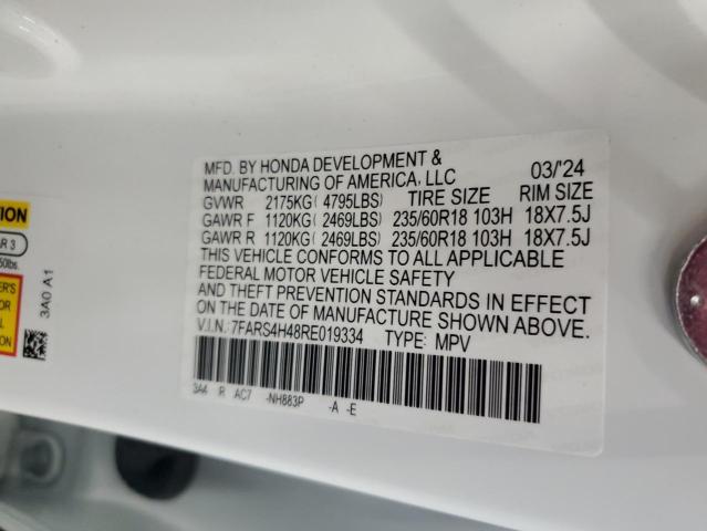 Photo 14 from auction – 2024 HONDA CR-V EX with VIN 7FARS4H48RE019334