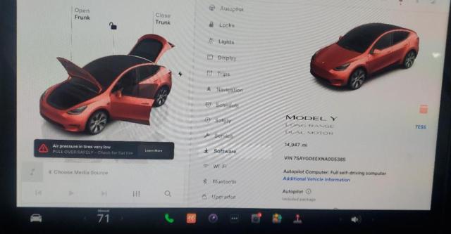 Photo 9 from auction – 2022 TESLA MODEL Y with VIN 7SAYGDEEXNA005385