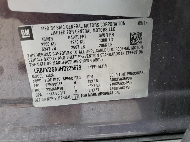 Photo 14 from auction – 2017 BUICK ENVISION E with VIN LRBFXDSA0HD235679