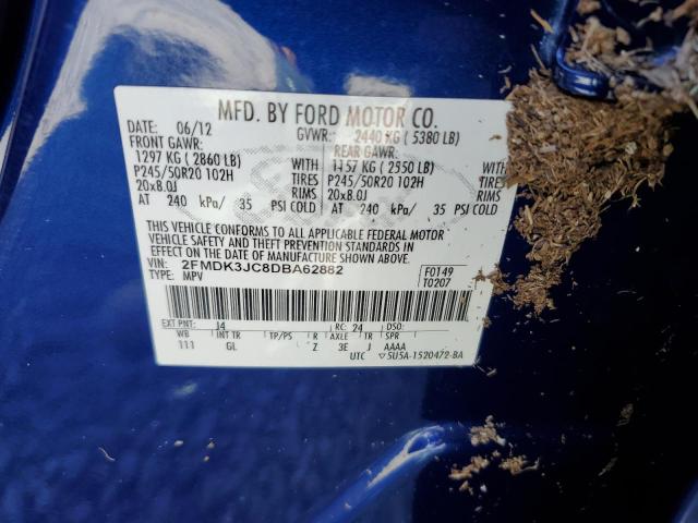 Photo 14 from auction – 2013 FORD EDGE SEL with VIN 2FMDK3JC8DBA62882
